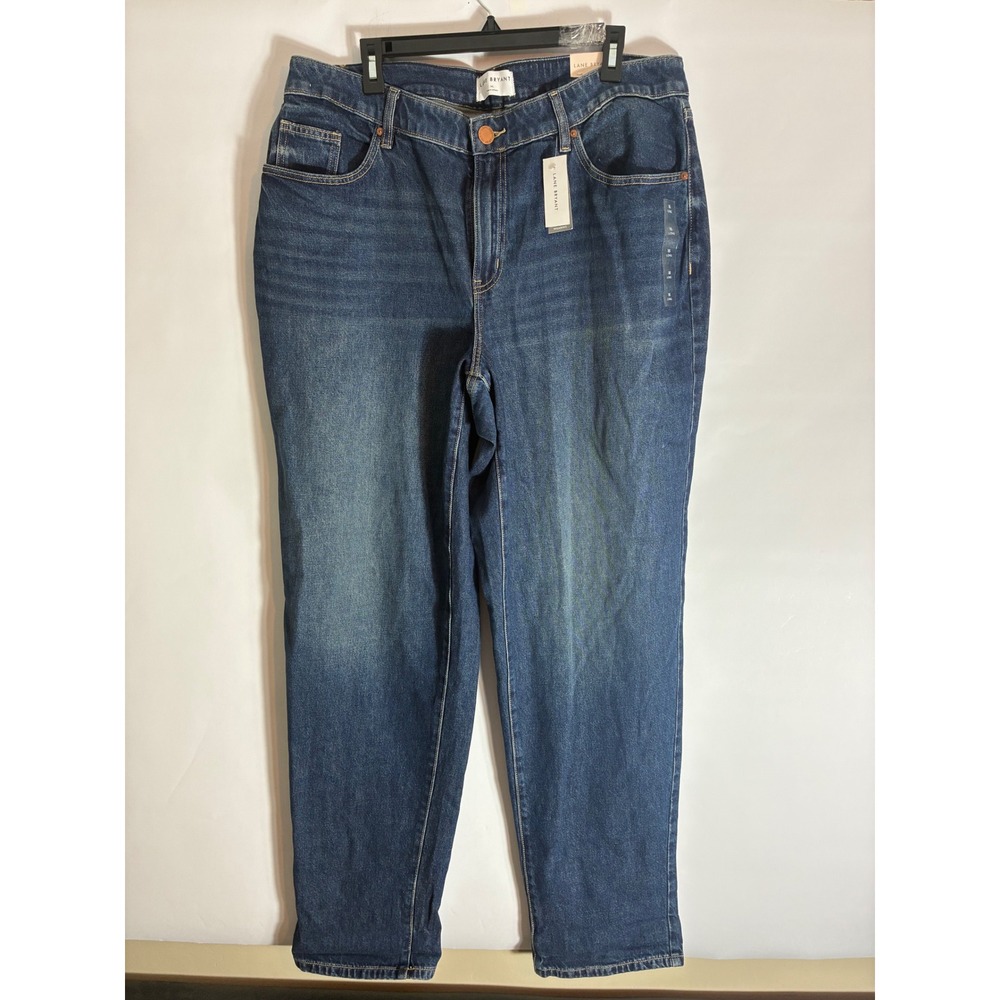 Lane Bryant Boyfriend Jeans 16L Long Mid-Rise Medium Wash Denim Blue NWT